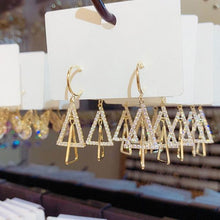 Load image into Gallery viewer, Micro-Inlaid Double Triangle Earrings