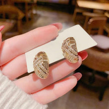 Load image into Gallery viewer, 925 Silver Korean Metal C-Shaped Earrings