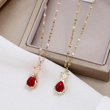 Load image into Gallery viewer, Titanium Steel Red Garnet Necklace