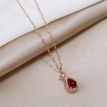 Load image into Gallery viewer, Titanium Steel Red Garnet Necklace