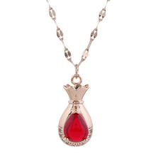 Load image into Gallery viewer, Titanium Steel Red Garnet Necklace