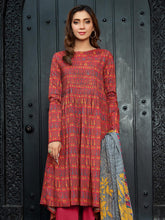 Load image into Gallery viewer, Unstitched Printed Lawn 3pc Suit (Code:U1514RED)