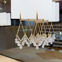 Load image into Gallery viewer, Micro-Inlaid Zircon Opal Tassel Earrings