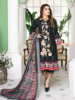 Almirah Unstitched Embroidered Printed Lawn Suit DA005