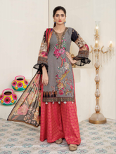 Load image into Gallery viewer, Bin Dawood - Ayesha Samia 3pc Unstitched Embroidered Digital Printed Luxury Lawn Suit D-09