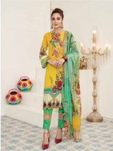 Load image into Gallery viewer, Bin Dawood - Ayesha Samia 3pc Unstitched Embroidered Digital Printed Luxury Lawn Suit D-10