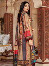 Load image into Gallery viewer, SANJ 3pc Unstitched Embroidered Digital Printed Premium Winter Khaddar Suit S-06