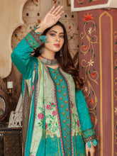 Load image into Gallery viewer, SANJ 3pc Unstitched Embroidered Digital Printed Premium Winter Khaddar Suit S-03
