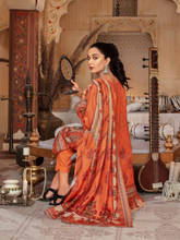 Load image into Gallery viewer, SANJ 3pc Unstitched Embroidered Digital Printed Premium Winter Khaddar Suit S-10