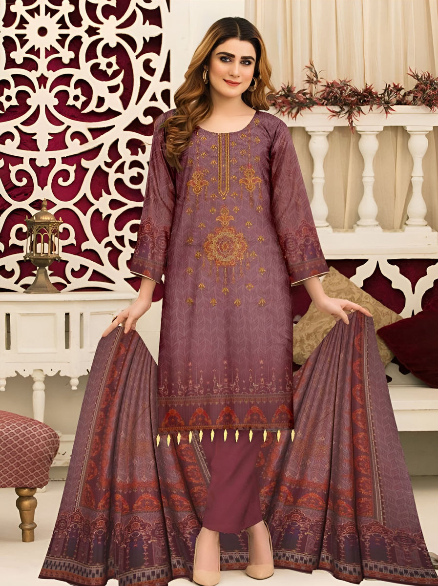 RT1252-Florent - Winter 3PC Dhanak Embroidered Suit