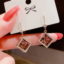 Load image into Gallery viewer, Zircon Square Diamond Earrings