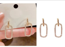 Load image into Gallery viewer, 925 Silver Needle Full Diamond Oval Earrings