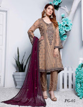 Load image into Gallery viewer, PARIGUL Luxury Embroidered 3pc Unstitched Chiffon Suiting