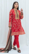 Load image into Gallery viewer, Crimson Blush 3pc Unstitched Digital Printed Jacquard Lawn Suit
