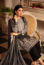 Load image into Gallery viewer, Yashal 3pc Unstitched Special Black Embroidered Digital Printed Lawn Suiting
