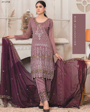 Load image into Gallery viewer, Bin Hameed 3pc Unstitched Heavy Embroidered Fancy Chiffon Dress AY-2708

