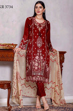 Load image into Gallery viewer, Bin Hameed Khoubsurat 3pc Unstitched Heavy Embroidered Fancy Chiffon Dress EKR-3734