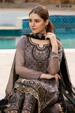 Load image into Gallery viewer, Bin Hameed Tehzeeb 3pc Unstitched Heavy Embroidered Fancy Chiffon Dress AY-2695(B)