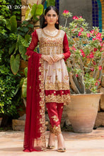 Load image into Gallery viewer, Bin Hameed Tehzeeb 3pc Unstitched Heavy Embroidered Fancy Chiffon Dress AY-2650(A)