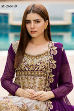 Load image into Gallery viewer, Bin Hameed Tehzeeb 3pc Unstitched Heavy Embroidered Fancy Chiffon Dress AY-2650(B)
