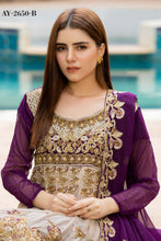 Load image into Gallery viewer, Bin Hameed Tehzeeb 3pc Unstitched Heavy Embroidered Fancy Chiffon Dress AY-2650(B)