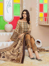 Load image into Gallery viewer, SOFIA 3pc Unstitched Embroidered Printed Linen Suiting S-04