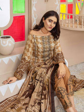 Load image into Gallery viewer, SOFIA 3pc Unstitched Embroidered Printed Linen Suiting S-04
