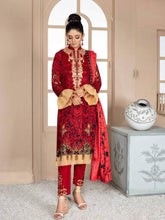Load image into Gallery viewer, SOFIA 3pc Unstitched Embroidered Printed Linen Suiting S-10
