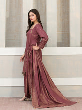 Load image into Gallery viewer, SELENA BY TAWAKKAL 3pc Unstitched Dual Color Broshia Banarsi Viscose Suit D6454