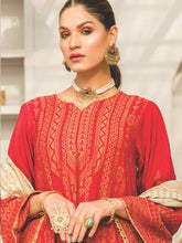 Load image into Gallery viewer, Jacquard Banarsi Leather Peach Winter Collection Suit D-3004