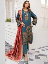Load image into Gallery viewer, Johra Nafees Embroidered Marina Peach Winter Collection JR 628