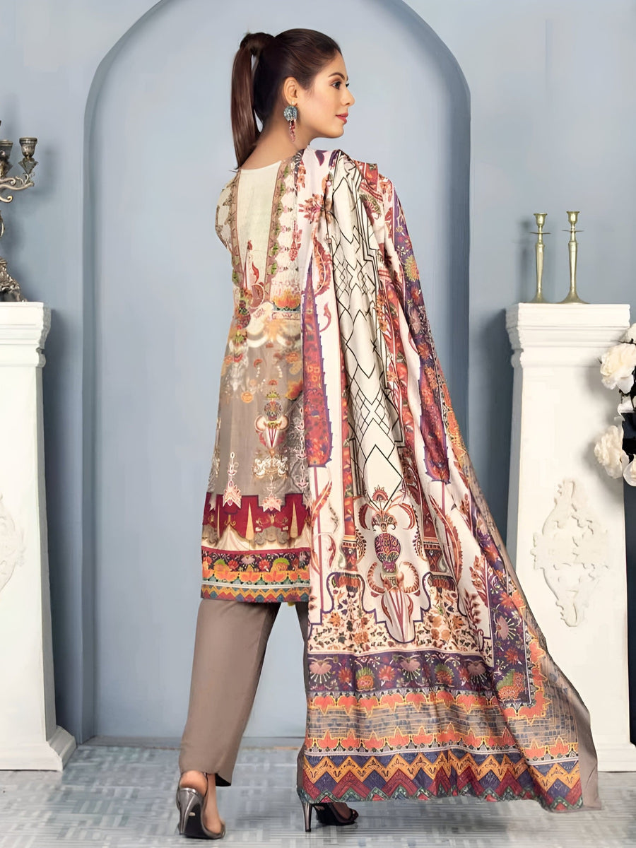 3PC DIGITAL PRINTED KHADDER SUIT - RO-601