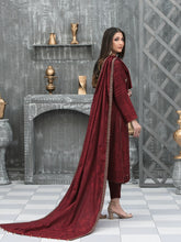 Load image into Gallery viewer, NAAZNIN 3pc Unstitched Embroidered Karandi Banarsi Suit D6233