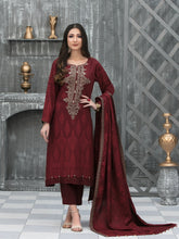 Load image into Gallery viewer, NAAZNIN 3pc Unstitched Embroidered Karandi Banarsi Suit D6233