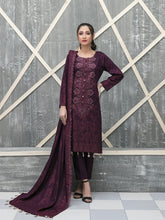 Load image into Gallery viewer, NAAZNIN 3pc Unstitched Embroidered Karandi Banarsi Suit D6235