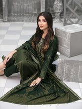 Load image into Gallery viewer, NAAZNIN 3pc Unstitched Embroidered Karandi Banarsi Suit D6236