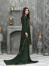 Load image into Gallery viewer, NAAZNIN 3pc Unstitched Embroidered Karandi Banarsi Suit D6236