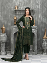 Load image into Gallery viewer, NAAZNIN 3pc Unstitched Embroidered Karandi Banarsi Suit D6236