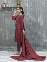 Load image into Gallery viewer, NAAZNIN 3pc Unstitched Embroidered Karandi Banarsi Suit D6237
