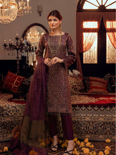 Load image into Gallery viewer, Raks-e-Gul - 3pc Unstitched - Embroidered Jacquard Luxury Banarsi Viscose Suit (WK-00871)