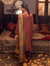Load image into Gallery viewer, Rang-e-Gul - 3pc Unstitched - Embroidered Jacquard Luxury Banarsi Viscose Suit (WK-00868)