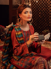 Load image into Gallery viewer, Sehr-e-Gul - 3pc Unstitched - Embroidered Jacquard Luxury Banarsi Viscose Suit (WK-00869)