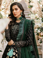 Load image into Gallery viewer, Salitex Adorna - Unstitched 3pc - Full Embroidered Chiffon Shirt & Embroidered Chiffon Dupatta with Dyed Raw Silk Trouser - (HC-00014UT)