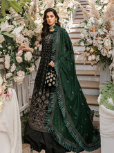 Load image into Gallery viewer, Salitex Adorna - Unstitched 3pc - Full Embroidered Chiffon Shirt & Embroidered Chiffon Dupatta with Dyed Raw Silk Trouser - (HC-00014UT)