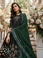 Load image into Gallery viewer, Salitex Adorna - Unstitched 3pc - Full Embroidered Chiffon Shirt & Embroidered Chiffon Dupatta with Dyed Raw Silk Trouser - (HC-00014UT)
