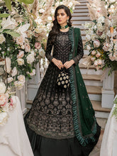 Load image into Gallery viewer, Salitex Adorna - Unstitched 3pc - Full Embroidered Chiffon Shirt & Embroidered Chiffon Dupatta with Dyed Raw Silk Trouser - (HC-00014UT)