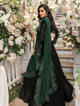 Load image into Gallery viewer, Salitex Adorna - Unstitched 3pc - Full Embroidered Chiffon Shirt & Embroidered Chiffon Dupatta with Dyed Raw Silk Trouser - (HC-00014UT)