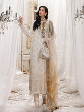 Load image into Gallery viewer, Salitex- Daisy - Unstitched 3pc - Full Embroidered Chiffon Shirt & Khaddi Net Dupatta with Dyed Raw Silk Trouser - (HC-00012UT)