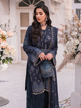 Load image into Gallery viewer, Salitex - Diamond - Unstitched 3pc - Full Embroidered Chiffon Shirt & Embroidered Chiffon Dupatta with Dyed Raw Silk Trouser - (HC-00011UT)