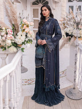 Load image into Gallery viewer, Salitex - Diamond - Unstitched 3pc - Full Embroidered Chiffon Shirt & Embroidered Chiffon Dupatta with Dyed Raw Silk Trouser - (HC-00011UT)